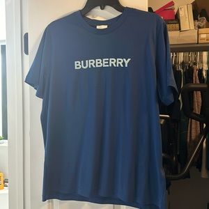 Burberry Oversized T Shirt Blue